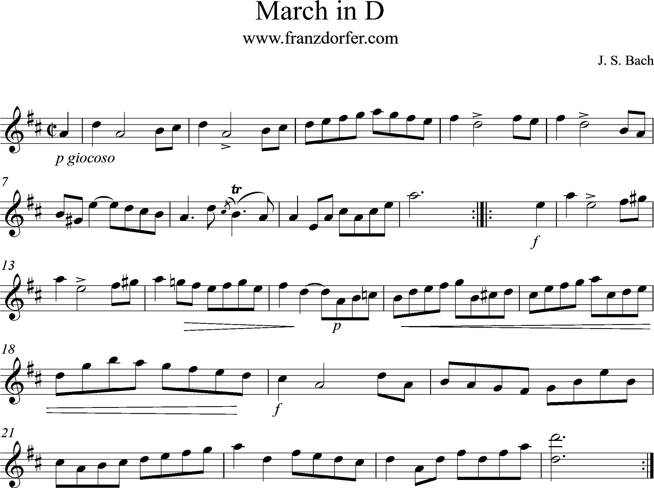 Clarinet, March in D